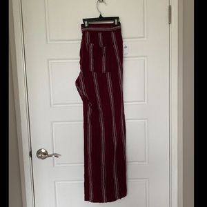 New with tag Striped Linen-Blend Wide-Leg Pants size - medium